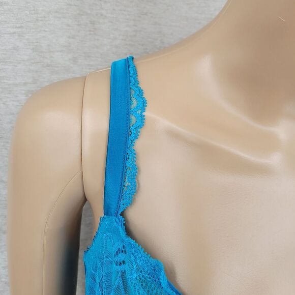 Victoria's Secret Unlined Demi Blue Lace Underwire Bra Women's 38D - Picture 4 of 16